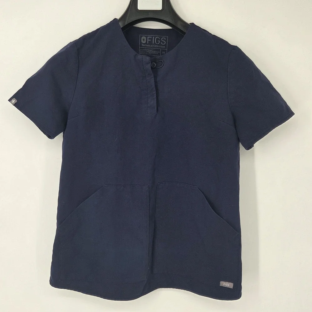 FIGS Kasane Short Sleeve Scrub Top XS Navy Blue Medical‎ Dental